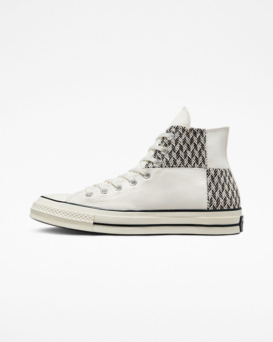 Men's Converse Chuck 70 Patchwork High Top Shoes Beige / White / Black | AU 6935ED